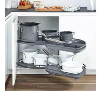 Scaffale girevole a 2 ripiani ad angolo sinistro, da cucina, 91,4 cm, per abbellire la tua cucina con questo comodo carosello angolare per armadietti
