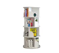 Scaffale girevole a 360 gradi per bambini, con design semplice, per la casa, piccola libreria, organizer in bianco (40 x 129 cm)