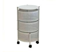 Scaffale Girevole For Frutta E Verdura, Cestello Girevole For Stoccaggio A 3 Livelli, Scaffale Rotondo For Bagno Con 4 Ruote, Forte Capacità Di Carico