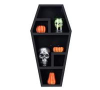 Scaffale gotico a forma di bara, 38 x 18 x 3,2 cm, in PVC, ideale per la decorazione della camera da di Halloween, decorazione da parete del soggiorno, esposizione della casa infestata