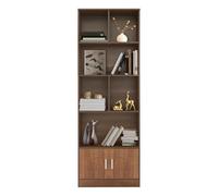 Scaffale, grande libreria con 6 scomparti e 2 ante - Moderno scaffale in legno massello - Stabile scaffale fino a 5 kg per livello - Pratica libreria con chiusura magnetica e fondo rialzato