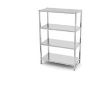 HENDI - Scaffale portaoggetti con 4 ripiani pieni - Twist, HENDI, Kitchen Line, 1200 x 600 x (H)1800 mm