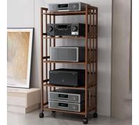 Scaffale Hi-Fi a 5 ripiani, in legno, regolabile, per casa, ufficio, teatro, altezza 158 cm, larghezza 70 cm, design mobile