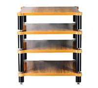 Scaffale HiFi a 4 livelli AV - Supporto per giradischi in legno massello per componenti audio video amplificatore di potenza mensola nero 60 x 78 x 48 cm soluzione di archiviazione robusta ed elegante