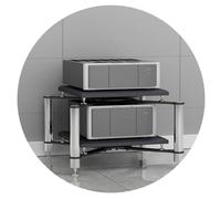 Scaffale HiFi AV Shelf Audio Cabinet 1/2 livelli MDF TV Stand - Robusto supporto per giradischi con spazio per stampante, mobile multifunzionale per Home Entertainment Media Uni