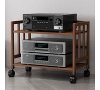 Scaffale HiFi marrone 2 3 4 5 livelli Hi-Fi in legno, alto supporto mobile mobile stereo armadio di archiviazione per casa/ufficio/teatro, moderno rack audio con ripiano regolabile