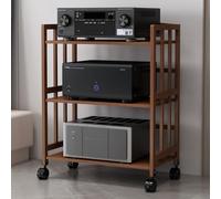 Scaffale HiFi marrone - 3/4/5 ripiani in legno stereo regolabile armadio di archiviazione multimediale per casa/ufficio/teatro design moderno 88 cm di altezza 60 cm di larghezza mobile centro