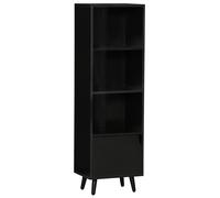Scaffale HOMCOM con 3 ripiani aperti 1 libreria chiusa 40x30x129,5 cm nero