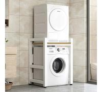 Scaffale impilabile per lavatrice, armadio salvaspazio per bagno e lavanderia, ripiano a più livelli per la massima efficienza e nizzazione