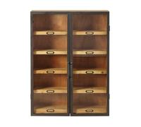 Scaffale in abete con 2 ante in vetro