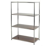 Scaffale in Acciaio Cromato 4 Ripiani Marroni Tosini E-408012B