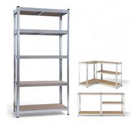 SCAFFALE RINFORZATO KIT CON 5 RIPIANI IN METALLO E LEGNO MDF 90 x 40 x h. 180 cm