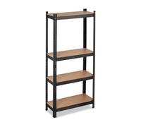 Scaffale in acciaio nero Mobile da garage Ripiano regolabile 4 ripiani 10,2 kg