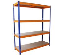 Scaffale S-Rax In Acciaio Senza Bulloni Blu e Arancione 150cm x 50cm x 180cm