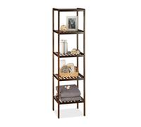 Scaffale in bambù 5 ripiani 4,3 kg Scaffale a colonna in bambù Libreria in legno