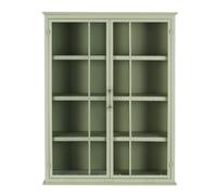 Scaffale in ferro verde salvia con 2 ante in vetro