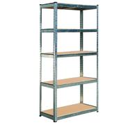 SCAFFALE RINFORZATO KIT CON 5 RIPIANI IN METALLO E LEGNO MDF 90 x 40 x h. 180 cm