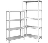 Scaffale in Kit: 5 ripiani 120X40 cm + 4 angolari H 2mt + Bulloni e Piedini