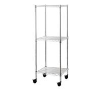 Scaffale in kit a 3/4 ripiani in metallo acciaio cromato con ruote girevoli