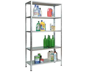Scaffale in kit metallo zincato rinforzato 5 piani ad incastro Click Clack