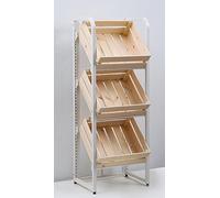 Scaffale in legno a 4 ripiani per utensili da cucina, scaffale per verdure, frutta e cibo, ideale per cucine di supermercati e casa nization