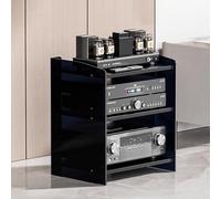Scaffale in legno acrilico trasparente - Amplificatore a 3/4 livelli con altezza regolabile per Home Theater, ufficio e studio - Espositore per componenti stereo