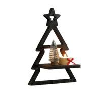 Scaffale in Legno,Design Albero di Natale Supporto per Decorazione Domestica - Ripiani da Parete per Piante con Ganci Appendibili a Tema Natalizio | Per Le Feste Camera Da Soggiorno Cucina Ingresso