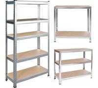 Humberg Scaffalatura per immagazzinaggio, scaffalatura per cantina, officina, 2 in 1, 180 x 90 x 40 cm, con 5 ripiani, carico massimo 500 kg