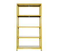 Scaffale in metallo 5 piani in kit a bulloni 100x40xH187 giallo Giallo