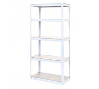 VERDELOOK | Scaffale in Metallo con 5 Ripiani, Bianco 90x40x180cm Salvaspazio, Garage, Fai Da Te, Scaffalatura