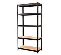 Scaffale in Metallo 5 Ripiani Componibile Zincato Nero Bianco 90x40x180 875 kg