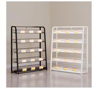 Scaffale in metallo a 5 ripiani per snack, espositore per supermercato per gomme da masticare e bevande, organizer salvaspazio da scrivania e da pavimento