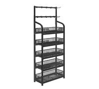 Scaffale in metallo a 5 ripiani per supermercato e cucina, facile da montare, durevole e versatile per una gestione efficiente dello spazio, perfetta per la vendita al dettaglio e l'uso domestico