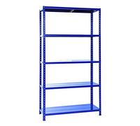 Scaffale in metallo BLU - 100 X 40 X 185h con 5 piani, 80 kg portata per ripiano.