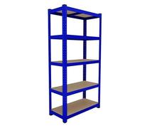 SCAFFALE IN METALLO COLORE BLU CON 5 RIPIANI IN MDF 180X40X90 PER UFFICIO/GARAGE MARCA CILVANI