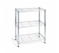 Scaffale in metallo cromato con 3 ripiani dimensioni 60x35x90 cm ideale per casa ufficio e garage portata massima 75 kg per ripiano