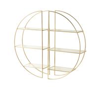 Scaffale in metallo dorato e vetro