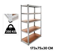 2 Scaffali In Metallo E MDF Scaffale Ad Alta Portata Fino a 875 kg Con 5 Ripiani Regolabili Ideale Per Garage Officina Cantina Capannone Magazzino Design Modulare 180 x 90 x 40 cm