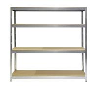SCAFFALE IN METALLO E LEGNO "JOKER" IN KIT CON 4 RIPIANI, 200x70x200 CM - GRIMA