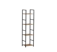 Scaffale in metallo e truciolare 4 ripiani 29x24x112 cm nero Nero