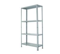 SCAFFALE IN METALLO GRIGIO IN KIT CON 4 RIPIANI, 75X30X145 CM - GRIMA
