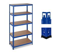 Scaffale in metallo Mobile multiuso Organizer da garage 5 ripiani Blu 17,5 kg