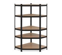 Relaxdays Scaffale in Metallo Angolare, Capacità 875 kg, 181x128x92, 5 Ripiani, Mobile ad Alta Portata, ad Angolo, Nero