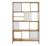 Scaffale in metallo nero e legno massello di mango 125 cm