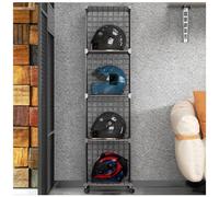 Scaffale in metallo per casco da moto, organizer per cappelli, vetrina per casco da calcio e da baseball, grande gancio per cappelli e guardaroba