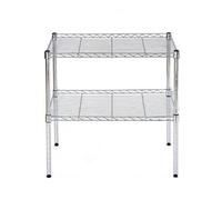 Scaffale in metallo regolabile a 4 ripiani in acciaio inox, 90 x 45 x 60 cm, salvaspazio per casa e ufficio, scaffalatura in filo metallico resistente.
