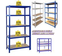 Scaffale in metallo regolabile a 5 livelli per carichi pesanti, carico 875 kg, scaffale per garage senza bulloni per seminterrato di officine 200x100x50 cm 170x75x30cm-G