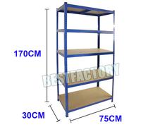 PROMETAL Scaffale Metallo Scaffalatura 5 ripiani cm. 100x40x200 h Aste intere Tipo alleggerito colore Grigio