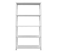 Scaffale in Metallo Verniciato Bianco - 5 Ripiani Regolabili - Dimensioni L100 x P40 cm x H188 - Capacità di Carico 250 kg - Ideale per Garage, Magazzino e Ufficio