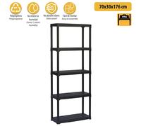 SCAFFALE 5 RIPIANI IN RESINA PLASTICA DA INTERNO PER ESTERNO KIT cm 70x30x175